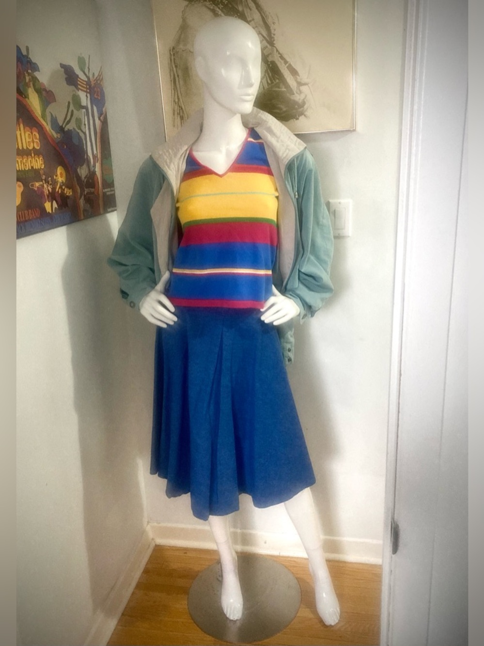 Vintage 90s Ralph Lauren Horizontal Stripe Knit Top - 3/4 Sleeve - Rare - Picture 12 of 16